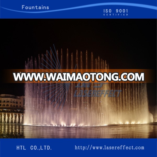 Running music floating water show fountain in lake